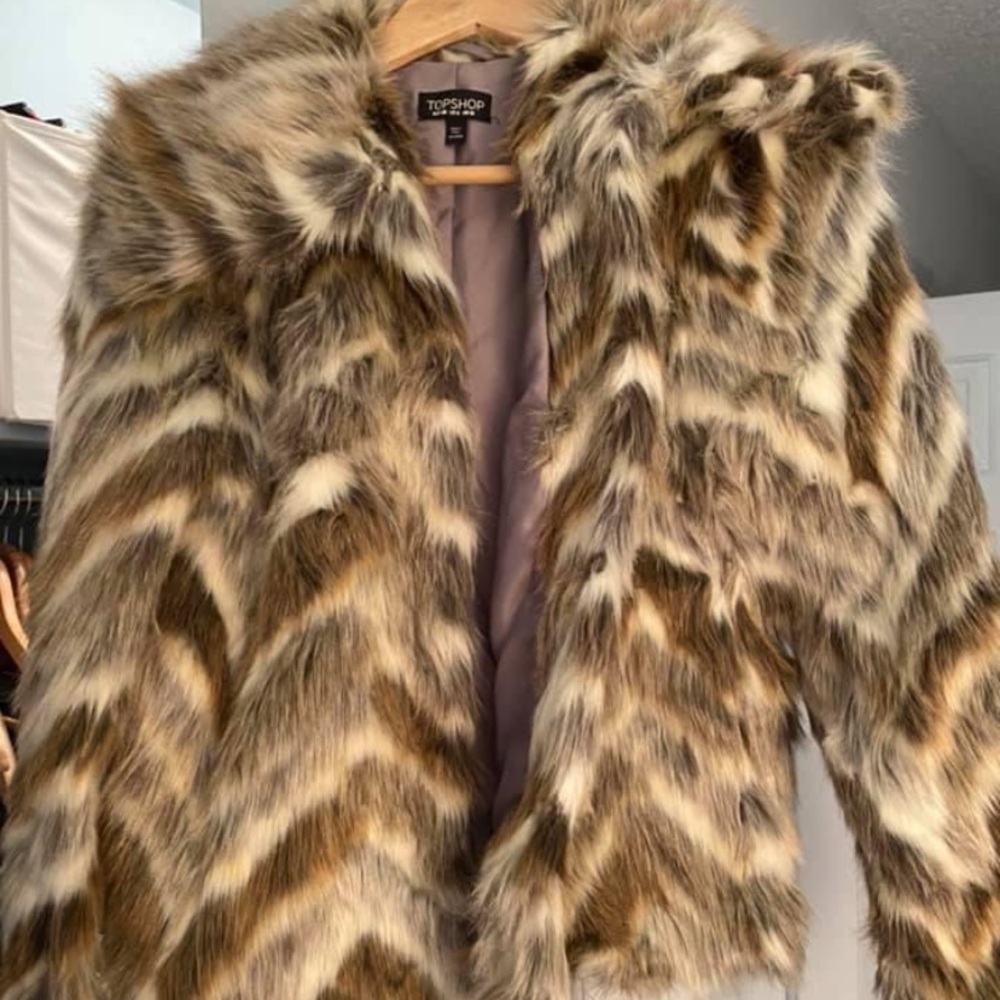 Top shop faux fur coat